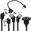 RJ45 Male To Female Network Extension Cable, 90° Right-Angle Elbow with Screw Hole