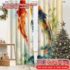 2pcs, 2D FLAT PRINTING Curtains (Without Rod) Koi Harmony(2) Holiday Halloween Christmas Printed Curtains Versatile Fabric