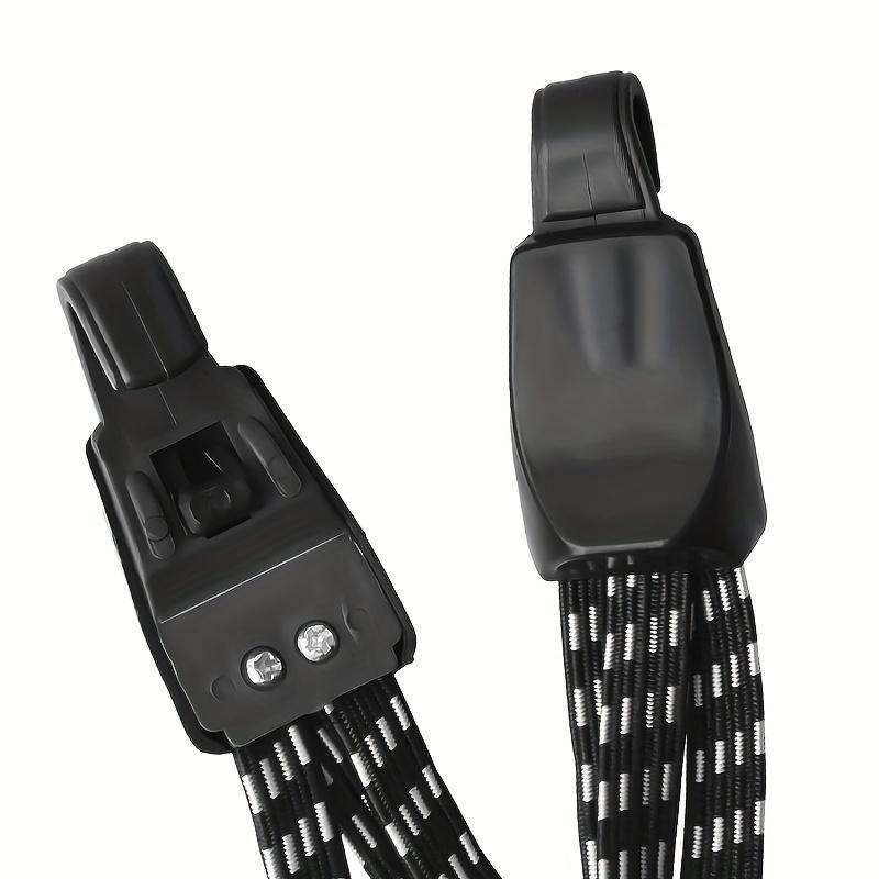 1pcs Bike Bungee Cords, 3-in-1 Heavy Duty Adjustable Long Bungee Straps With Hooks, Elastic Rubber Flat Bungee Cords Rope With Plastic Hooks