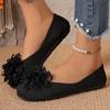 2024 Spring and Autumn Outer Wear Versatile Hot-Selling Women's Shoes Solid Color Comfortable Shallow Mouth Flower Decoration