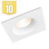 Set of 10 White Square Recessed Spotlight Holders IP54