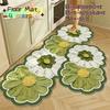 Oil Painting Flower Kitchen Oil-absorbent And Dirt-resistant Floor Mat Bathroom Toilet Absorbent Non-slip Floor Mat