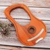 10 Strings Lyre Harp Solid Mahogany Wood Carving Reindeer with Tuning Hammer String Instrument