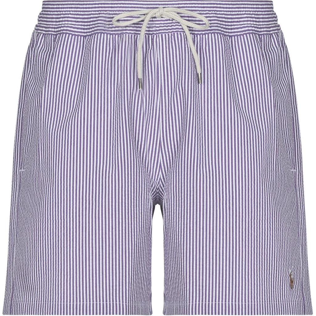 Polo Ralph Lauren Striped Logo Embroidered Lace-Up Swim Trunks Men Swimwear Violet 710957784-003