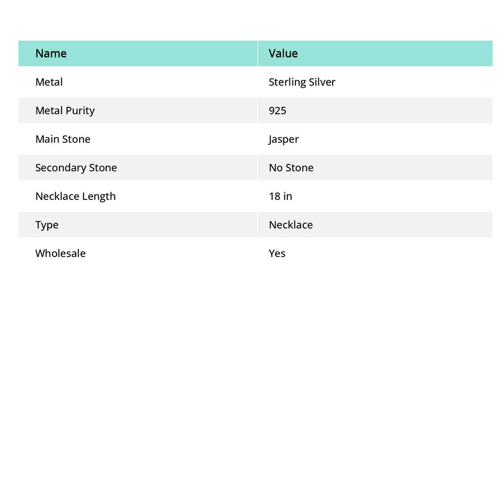 Dalmation Jasper Gemstone 925 Sterling Silver Gift Jewelry Necklace 18"