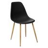 Scandinavian Style Chair "Ava" Imitation Oak Metal Legs Atmosphera - Black