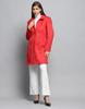 Womens Solid Rust Collar Full Sleeve Coat