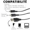 Compatible Nintendo 3DS Cable - Phonillico - Set of 2 - Length 1.2m - USB - Black