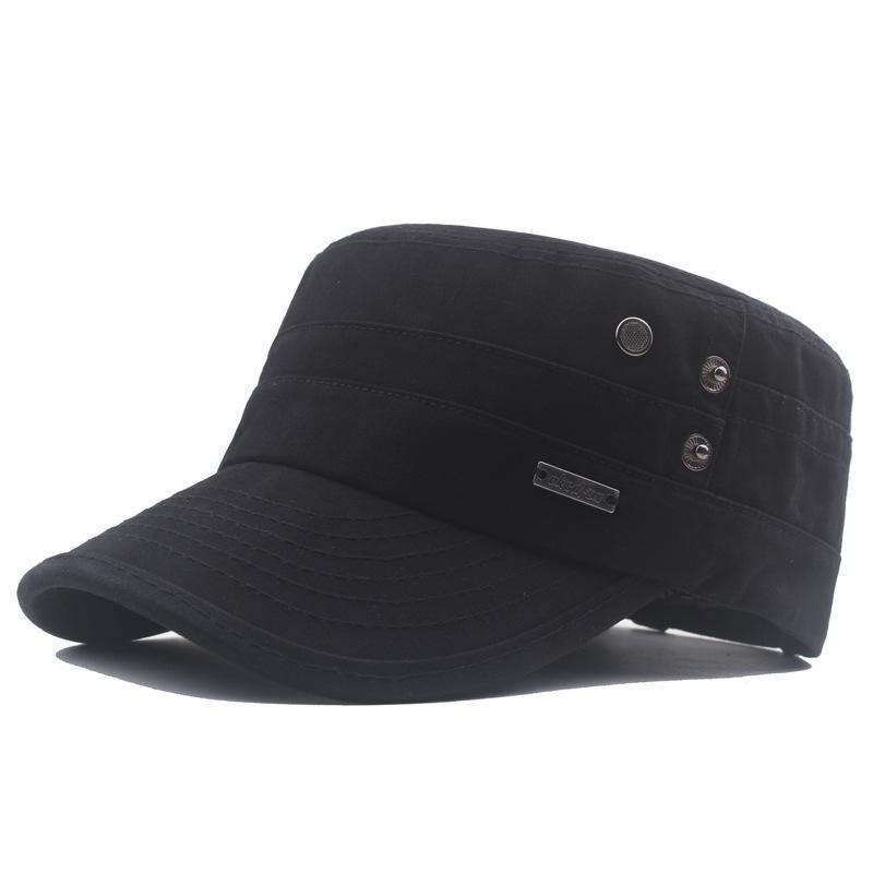 Men's Flat Cap Cottonsummer Outdoor Sun Hat Solid Color Vintage Baseball Cap Military Caps Army Visors Hat Training Cadet Caps