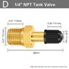 1/4 NPT 1/8 NPT M10 Air Compressor Tanks Fill Valve Brass Automobile Tire Valve Core