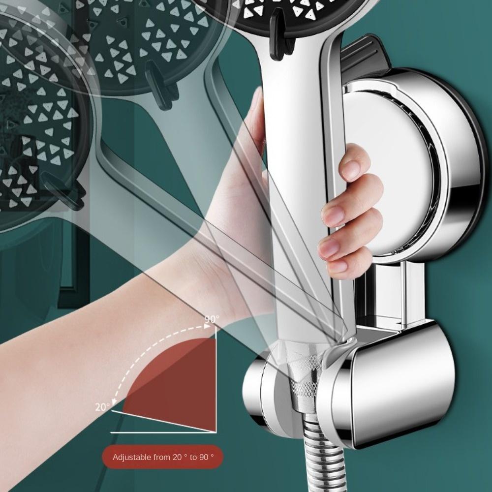 New Unique Horizontal Setting Suction Cup Handheld Shower Head Holder Large Shower Head Supports Relocatable Wall Mounted