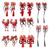 Chinese New Year Style Tassel Hairpin 2pcs Bow Decorative Performance Clothing Hairpin Set Acce E5N3