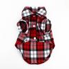 New Small Pet Dog Puppy Plaid T Shirt Lapel Coat Cat Jacket Clothes Costume Red S