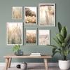 Autumn Flower Sunrise Nature Landscape CanvasPainting Poster Print Green Grass Scandinavian Style Wall Art  Nordic Picture Decor