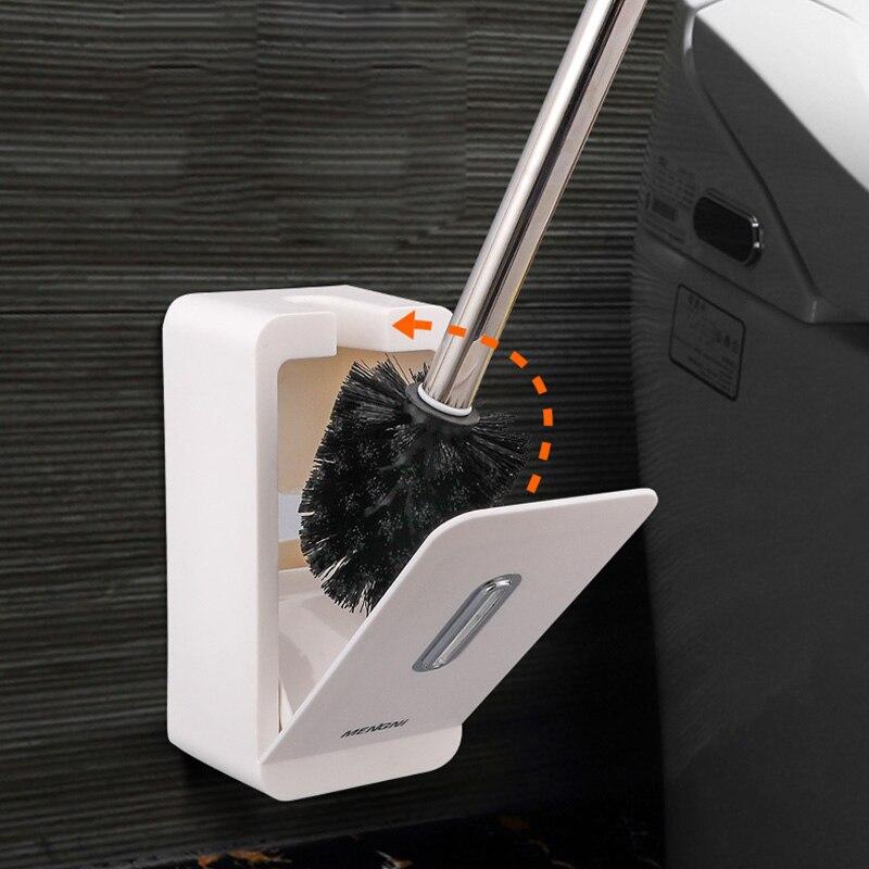 Bucket Brush Set for Cleaning Toilets Detachable Toilet Brush Floor-Standing Punch Free Long Handle Toilet Brush Bathroom