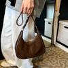 Fashion PU and Faux Suede Half-moon Shoulder Bags Autumn New Style Temperament Sense of Luxury Crossbody Bags