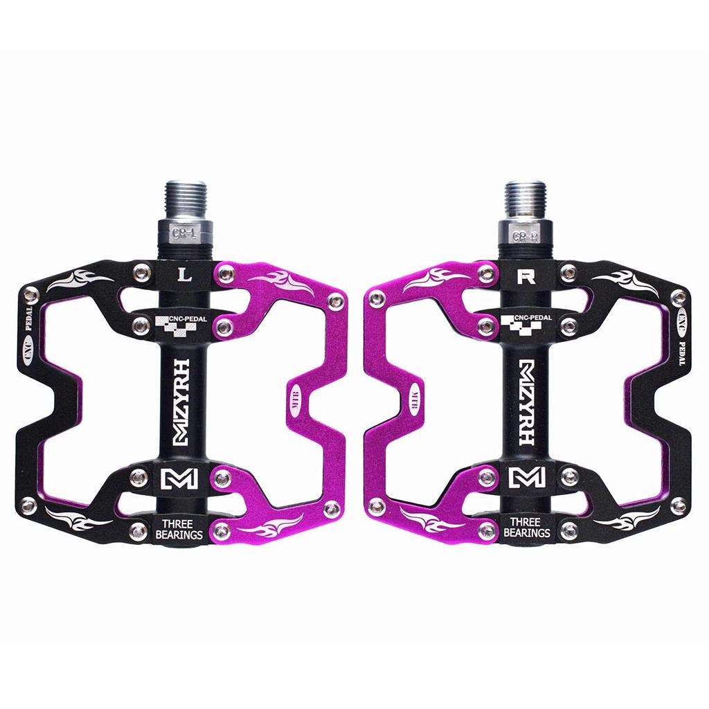 Aluminum Pedals and Right with 3 Bearings and Chromoly Pedal Axles for Road Mountain Cross City Folding and Mini Velos (Left Set) Built-in Bikes,