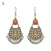 1 Pair Classic Hook Earrings Beads Ethnic Style Tassel Charm