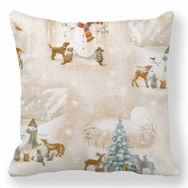 Christmas Ornament Navidad Noel Xmas Gifts Christmas Cushion Cover Merry Christmas Decorations for Home