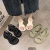 Soft Leather Sandals Women's Summer New Muffin Thick-soled Small Beach Shoes High-end Skirt Roman Shoes
