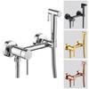 Rose Gold Toilet Bidet Faucet Set Hot Cold Bathroom Toilet Shower Blow-fed Spray Gun Nozzle Bidet Faucet Brass Bathroom Hardware