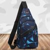 Men Crossbody Bag Geometric Print Portable Adjustable Strap Casual Oxford Cloth Sports