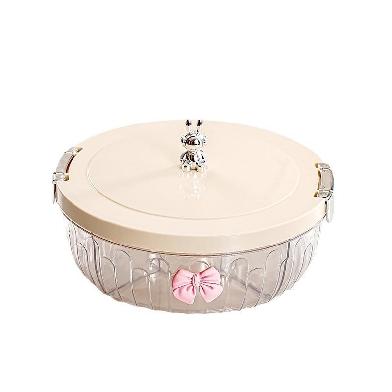 Sealed Candy Box Living Room Moisture-proof Dried Fruit Plate High-value Nut Peanut Melon Seeds Divided Into Lattice and Cover Snacks