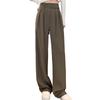 Wide-leg Trousers Women Pants Women Suit Pants Straight Wide Leg Loose High Waist Solid Color Formal Ol Commute Full Length Fasten Tape Adjustable