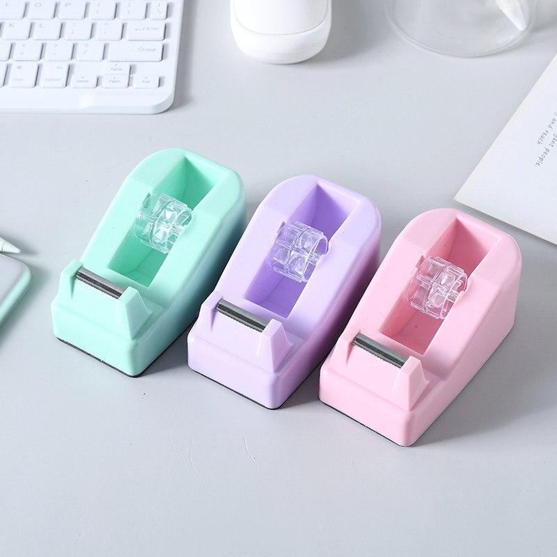 Plastic Tape Dispenser Office Desktop Tape Holder Cutter School Stationery Office Supplies Accessories Packing Tools