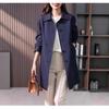 Women's British Style Mid-Length Trench Coat - 2025 Korean Edition for Spring & Autumn, High-End Straight-Cut Design