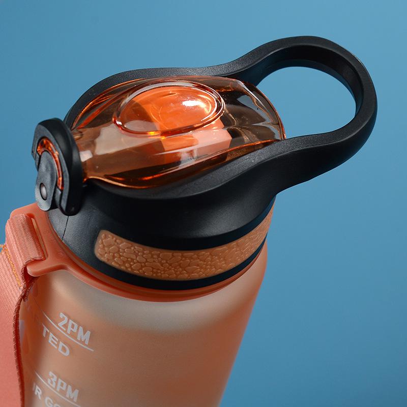 Gradient Color Space Cup, Large Capacity with Handle, Flip Lid, Straw; Portable Outdoor Fitness Sports Water Bottle.