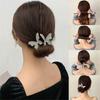 Crystal Handmade Butterfly Hair Clip Elegant Bud Hairpin Butterfly Shape Hairpins Bun Maker