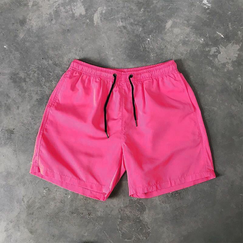 Summer Men's Casual Shorts Candy Colored Five Quarter Pants Men's Sports Loose Quick Drying Thin Beach Pants Shorts Men’s