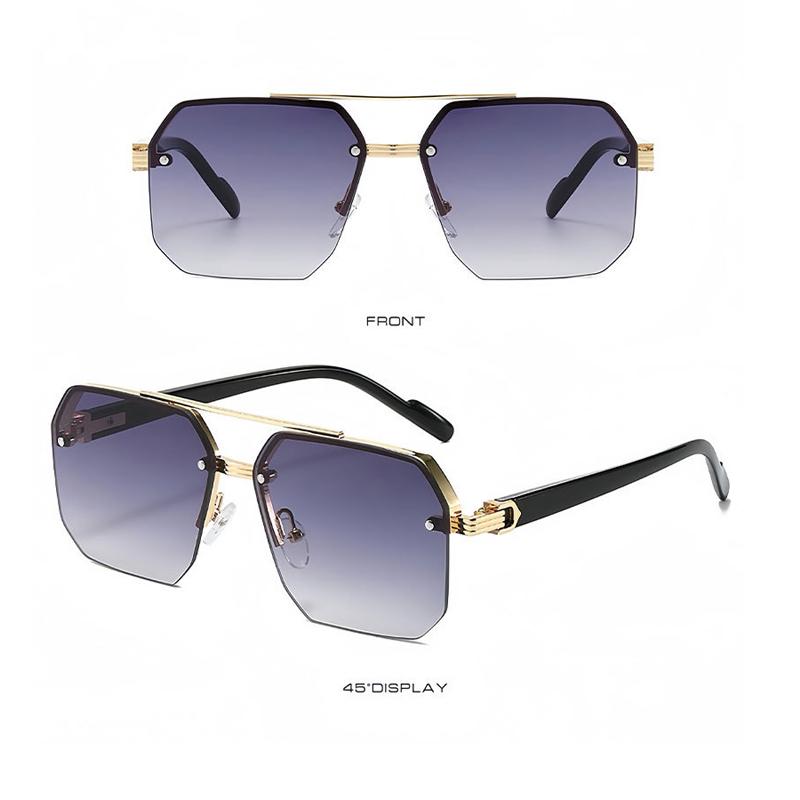 Sunglasses for Men Oversize Pilot Metal Half Frame Fashion Design Women Sunglasses Outdoor Driving Sunshade Sun Glasses Eyeglasses Uv400