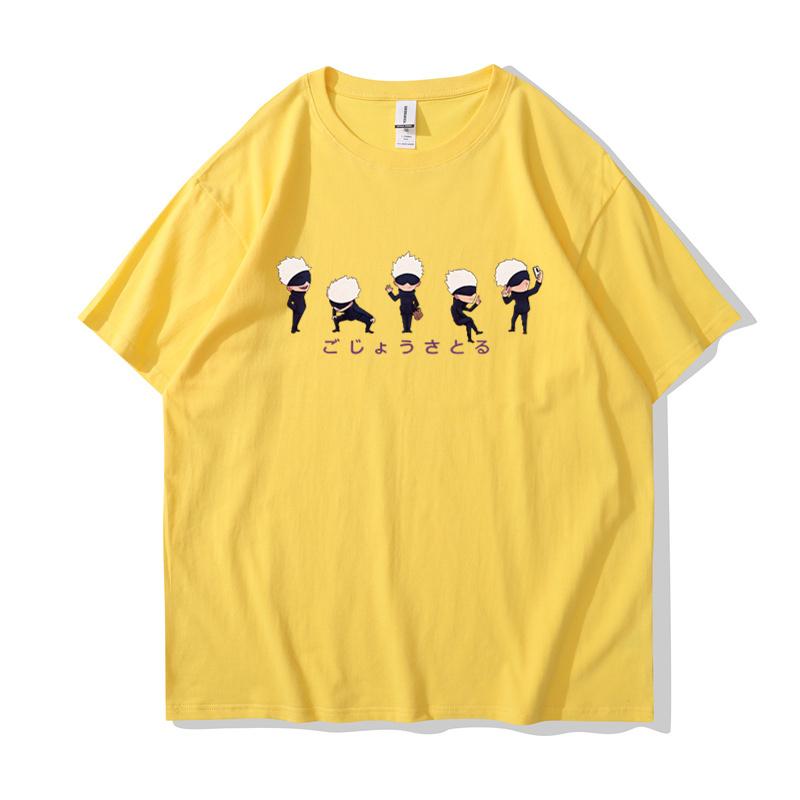 Anime Lil Gojo PrintsMale Cotton Tee Clothing Personality Street Hip Hop T-Shirts Oversize Casual Women Short Sleeve1334