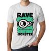 Men’s Vintage Tee Shirt Graphic T Shirt Rave Monster Vintage White
