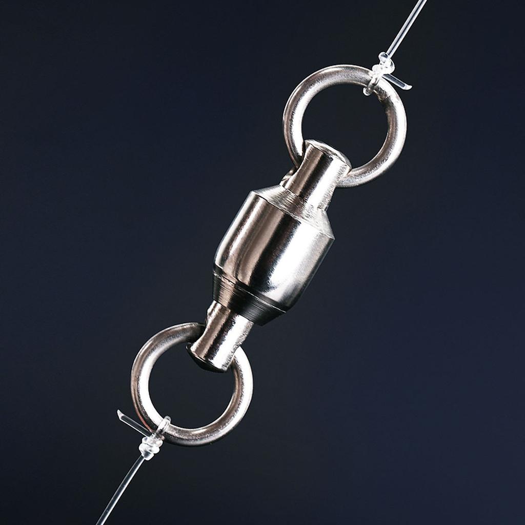 20Pcs Bearing Fishing Swivel Stainless Rolling Swivels Barrel Swivel Line Connector Heavy Duty Fishing Tackle Accessory