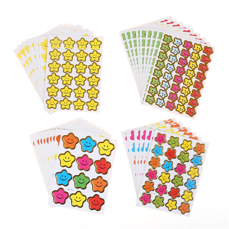 10Sheets Star Sticker School Kids Rewards Encouragement Craft Diy Toy Gift Kawaii