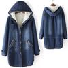 Women's Warm Thick Denim Cotton Padded Coat Winter Hooded Jacket Plus Size Medium Long Outerwear Autumn Cashmere 2025