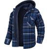 Men's Autumn and Winter Models Thick Cotton Coat Plaid Long-sleeved Loose Hooded Jacket Jacket