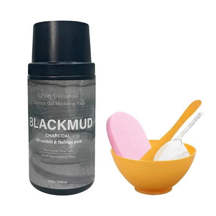 Натуральная Черная Грязь (Древесный уголь) Моделирующая маска 300г + Инструмент для нанесения + Очищающая губка Домашняя эстетика 5 видов