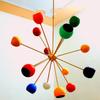 Mid Century Style Multicolored Eyeball Shade Light Brass Chandelier Sputnik Chandelier 16 Arms Brass Decorative Light