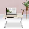 Portable Adjustable Height Laptop Computer Stand Desk Bed Side Reading Table(White Maple)