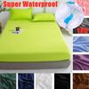 (No Pillowcase)Deep Pocket Bed Fitted Sheet With Elastic Band 100% Waterproof Bedding Portector Mattress Topper Cover Home Textile