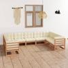 Day and Night - Day and Night Garden Furniture Set 9 Pcs Honey Brown Pine Wood Cushions