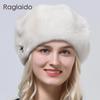 Winter Woman Cap Polar Hats Full Pelt Mink Fur Hats New Style Octagonal Hat Diamond Solid Luxury Top 100% Real Lady Fur Hat