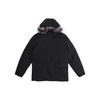 Warm Mid-Length Hooded Cotton Jacket Men Outerwear Black CF0879