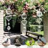3D Wind Spinner Bird Deterrent Outdoor Garden Yard Farm Hanging Reflective Metal Wind Chime Bird Scare Device Ornament