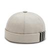 Weuiean Roll Watch Retro Men's Cap, Cotton, No-Brim, Cap, Style, Round, Adjustable, Unisex, SG-76 (Beige)