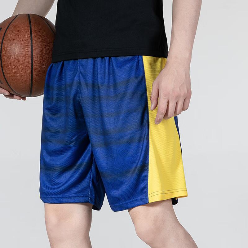 Under Armour Contrast Panel Logo Print Basketball Knit Shorts Men Bottoms Royal-Blue 22500203-400